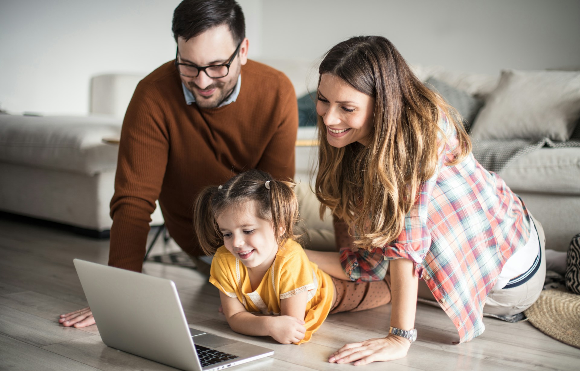 family comfortable at home